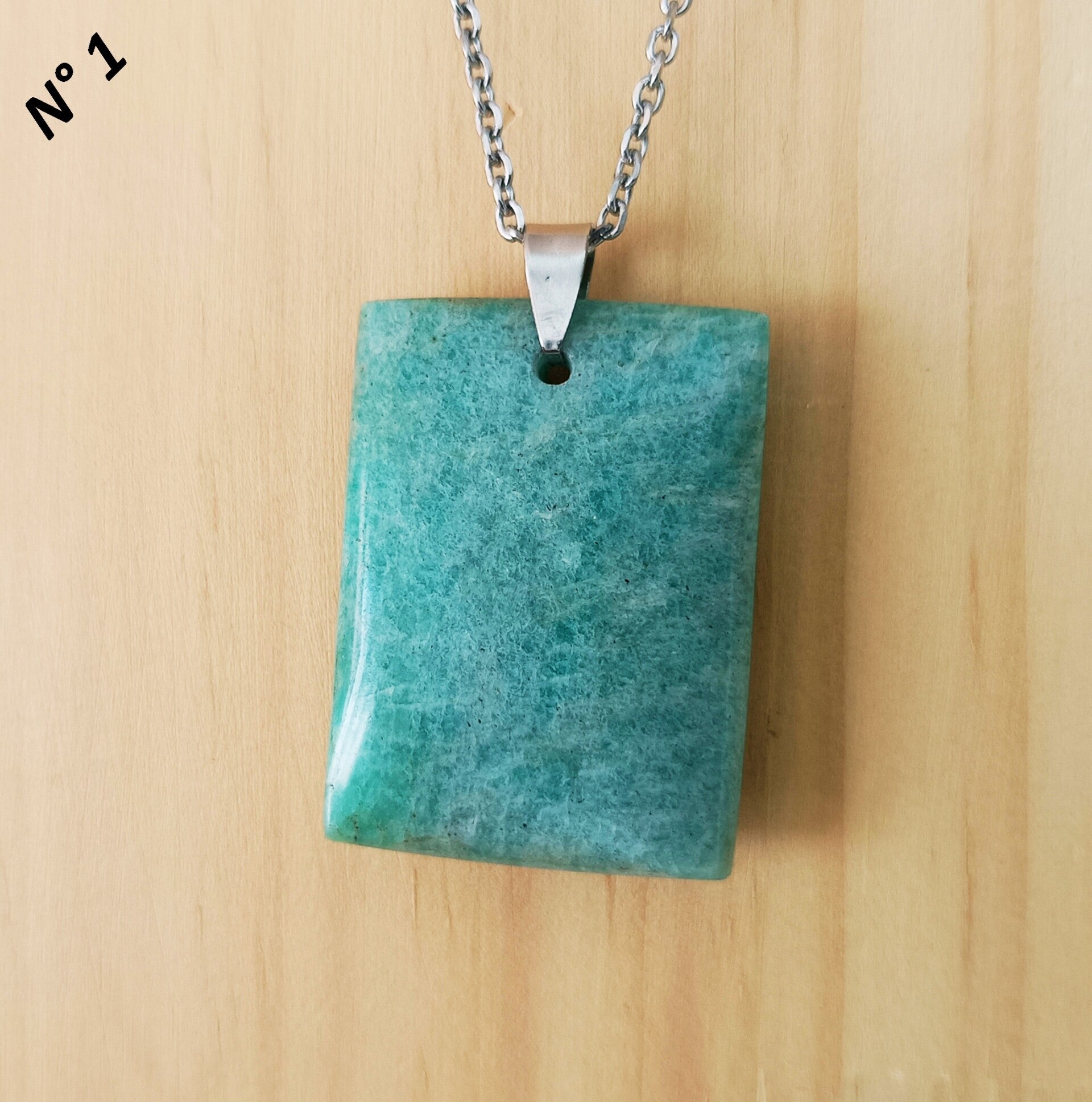 Pendentif Amazonite - Pierre Plate Rectangle