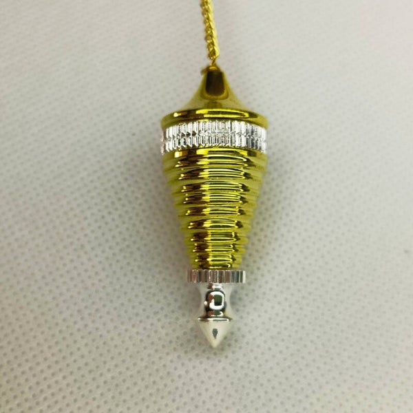 Pendule strié cône doré