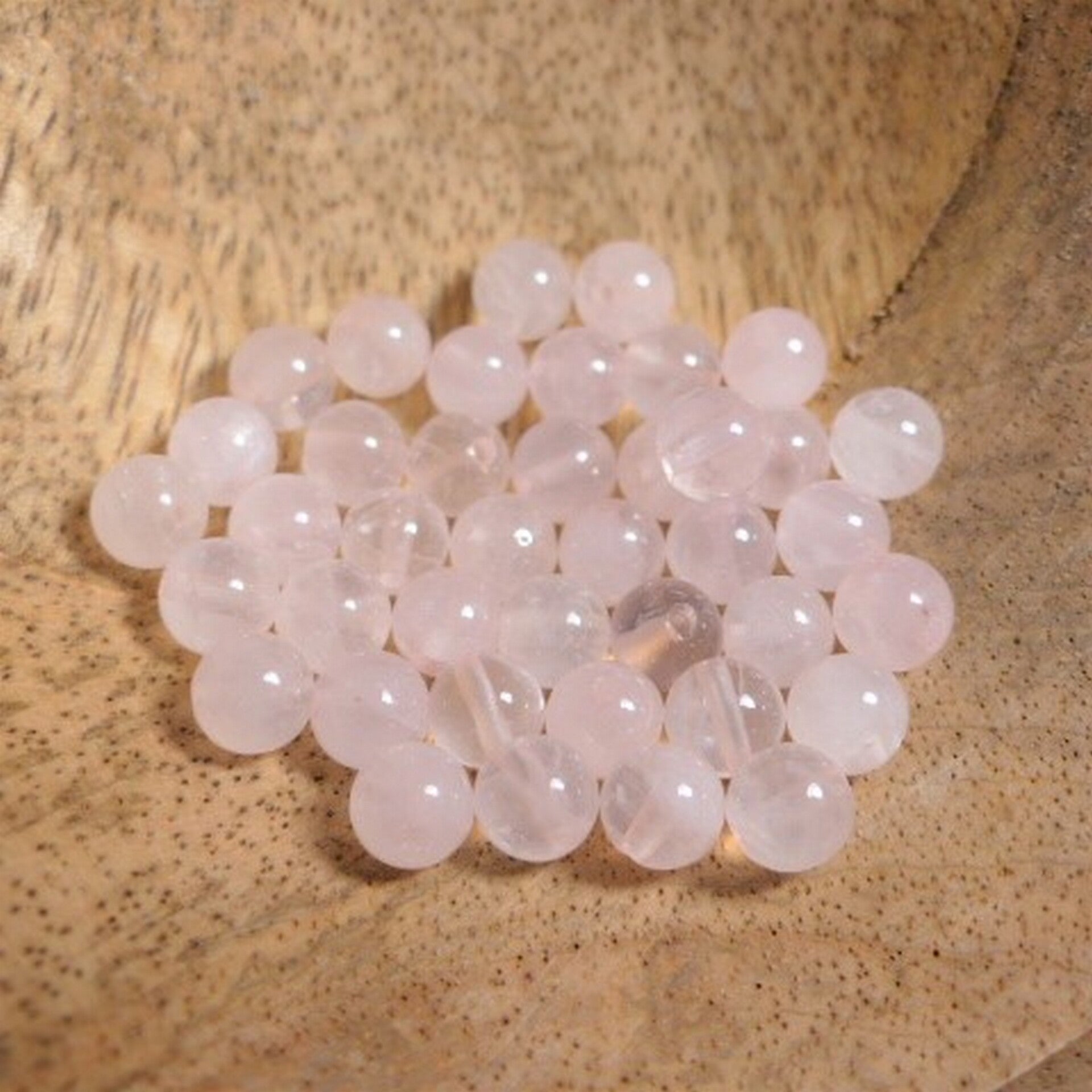 Quartz Rose perles à l'unité