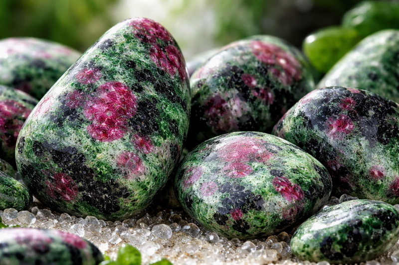 Pierre naturelle rubis zoïsite