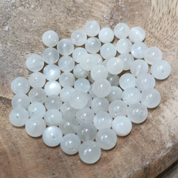 Pierre de Lune Blanche Fumée perles à l'unité