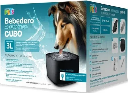 bebedero con filtro y flujo constante gato y perro