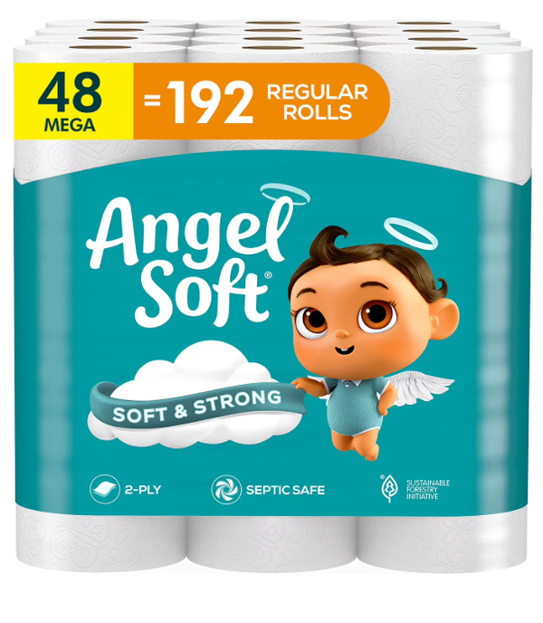 Angel Soft 2-Ply Toilet Paper, 48 rolls, 320 sheets/roll