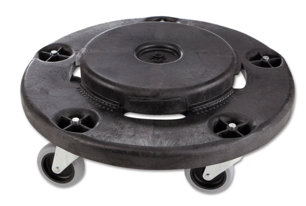 Rubbermaid Commercial Brute Round Twist On/Off Trash Can Dolly, 250 lb. capacity (Black)