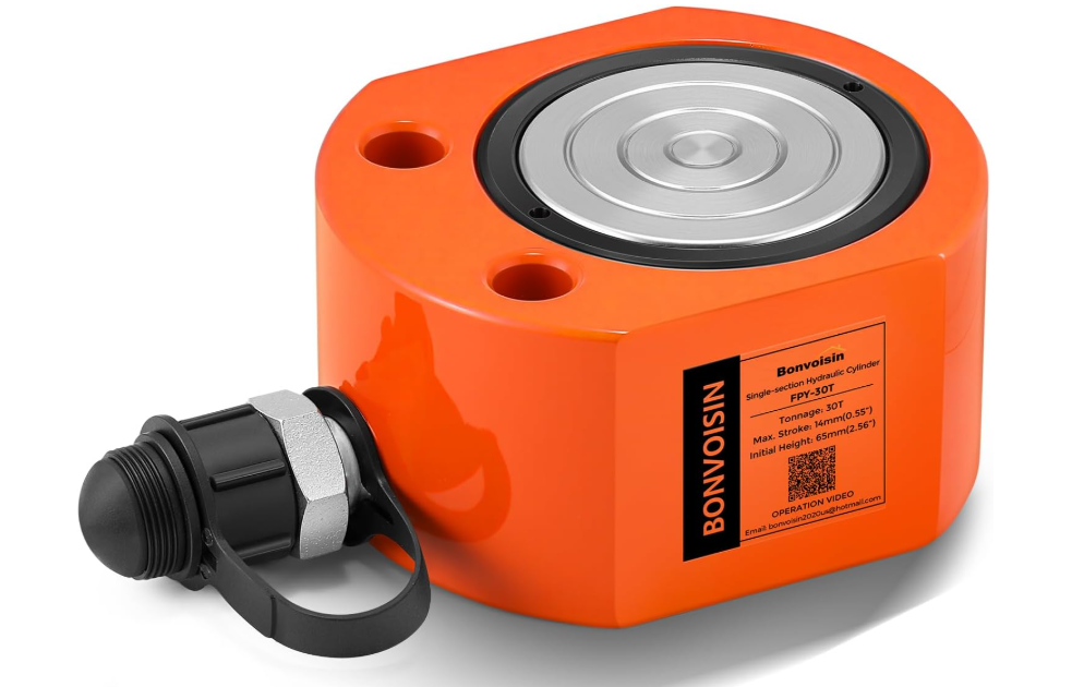 Bonvoisin Hydraulic Ram Cylinder 30T Hydraulic Cylinder Jack Porta Power Ram 0.55" Stroke Low Profile Lifting Cylinders for Machinery Shipbuilding Bridge Construction