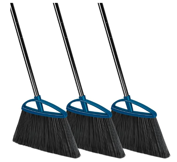 3Pcs Commercial Broom Outdoor Broom Heavy Duty 60'' Angle Brooms for Sweeping Patio Garage Lobby Yard Kitchen Indoor Offices