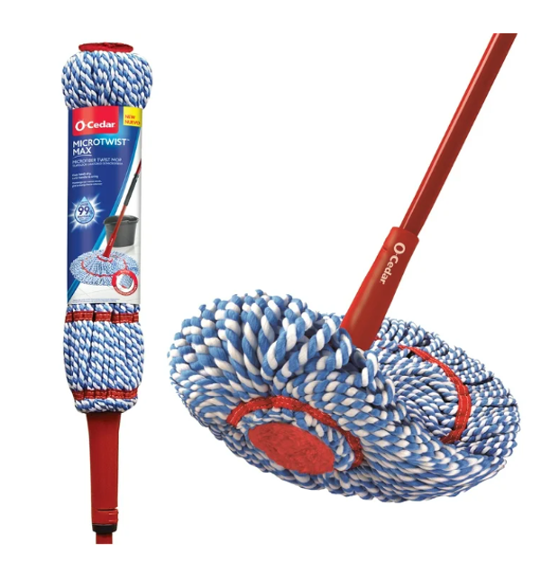 O-Cedar MicroTwist™ MAX Microfiber Mop, Removes 99% of Bacteria with Just Water