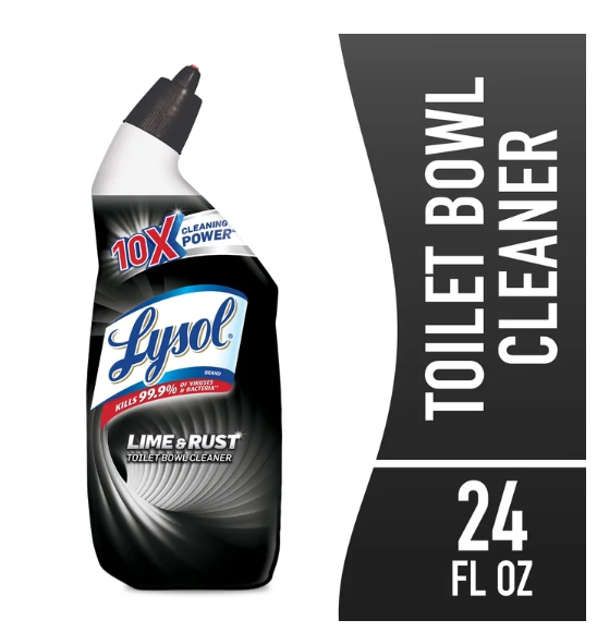 Lysol Toilet Bowl Cleaner Gel, Toilet Cleaner Liquid for Lime and Rust, 24oz – Disinfecting Bathroom Cleaner and Toilet Bowl Stain Remover