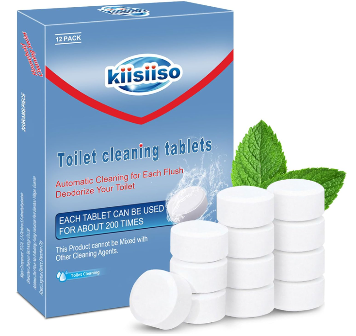 KIISIISO Toilet Bowl Cleaners Tablets(12 Pack), Household Lime Rust Removers, Automatic Toilet Tank Cleaner, with Sustained Release Technology for Bathroom Cleaners