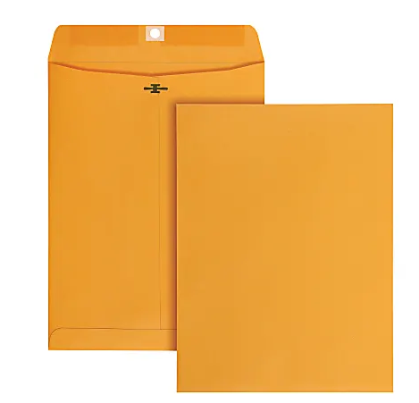 Brand Manila Envelopes, 9" x 12", Clasp Closure, Brown Kraft, Box Of 100