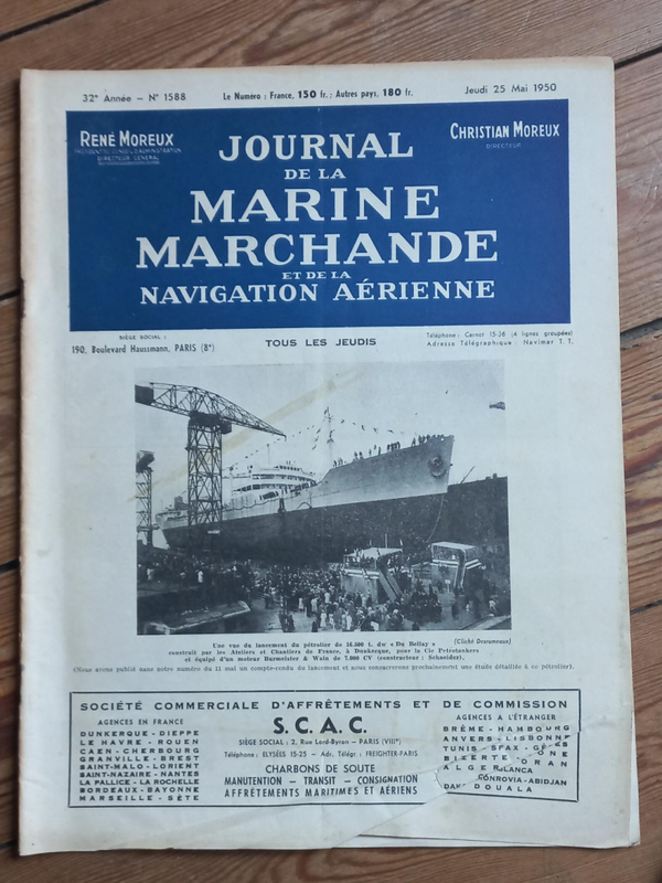 JOURNAL DE LA MARINE MARCHEANDE N° 1588 - 25.05.1950