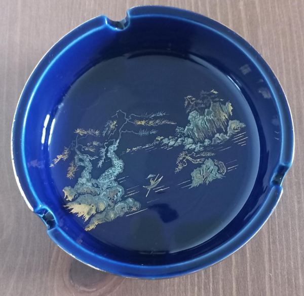 CENDRIER JAPONAIS COBALT BLEU
