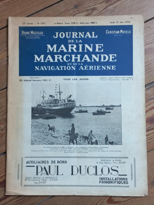 JOURNAL DE LA MARNINE MARCHEANDE N° 1591 - 15.06.1950