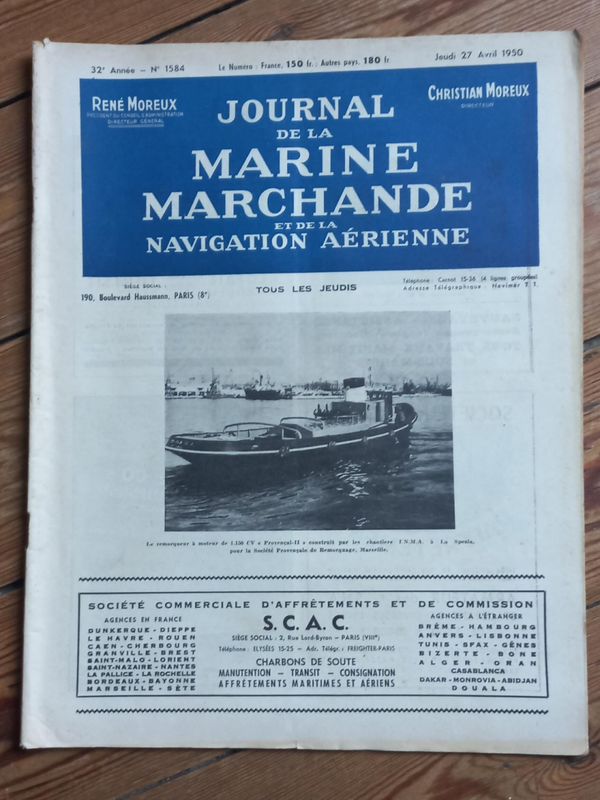 JOURNAL DE LA MARINE MARCHANDE N° 1584 - 27.04.1950