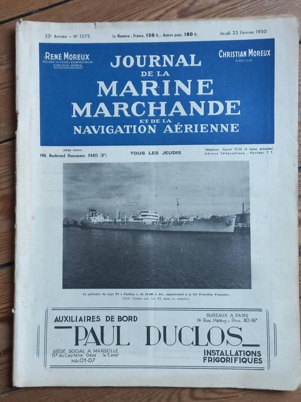 JOURNAL DE LA MARNINE MARCHANDE N° 1575 - 23.02.1950