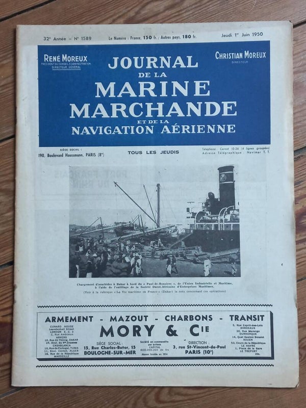 JOURNAL DE LA MARINE MARCHANDE N° 1589 - 01.06.1950
