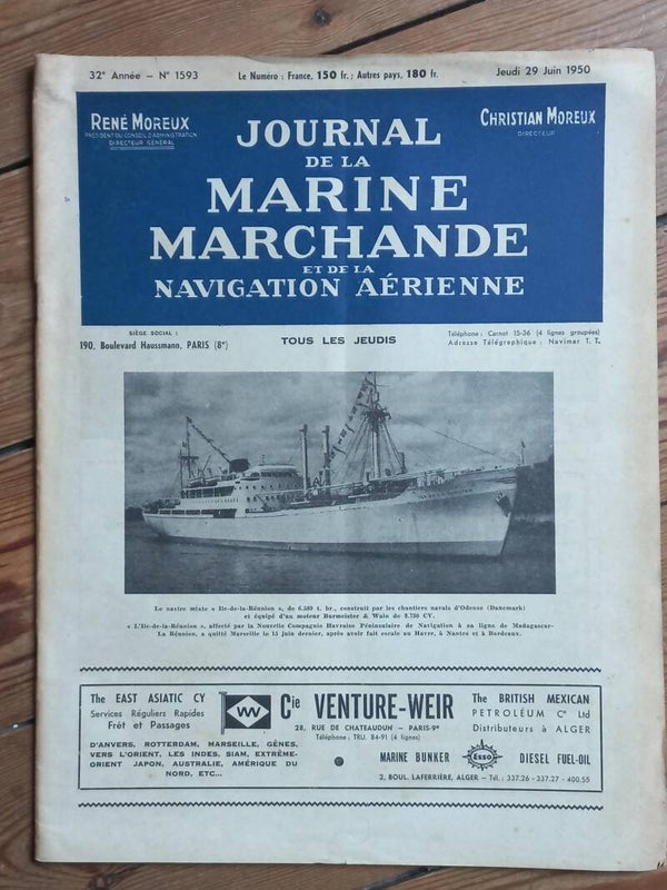 JOURNAL DE LA MARINE MARCHANDE N° 1593 - 29.06.1950