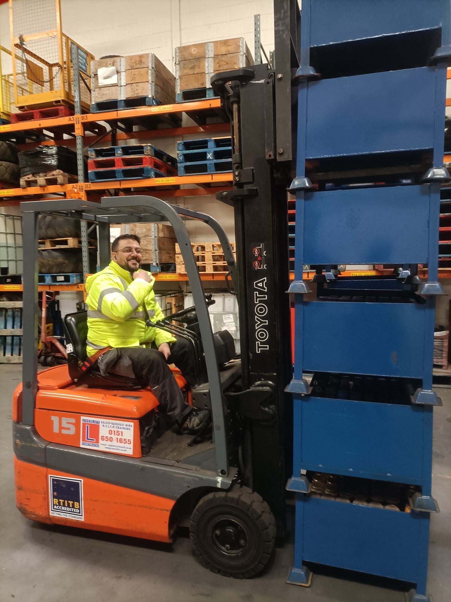 Centre-based counterbalance forklift training in Birkenhead