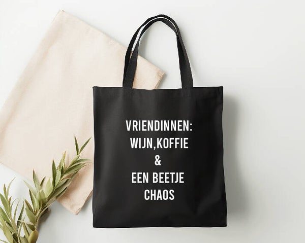 Tas vriendinnen wijn en koffie