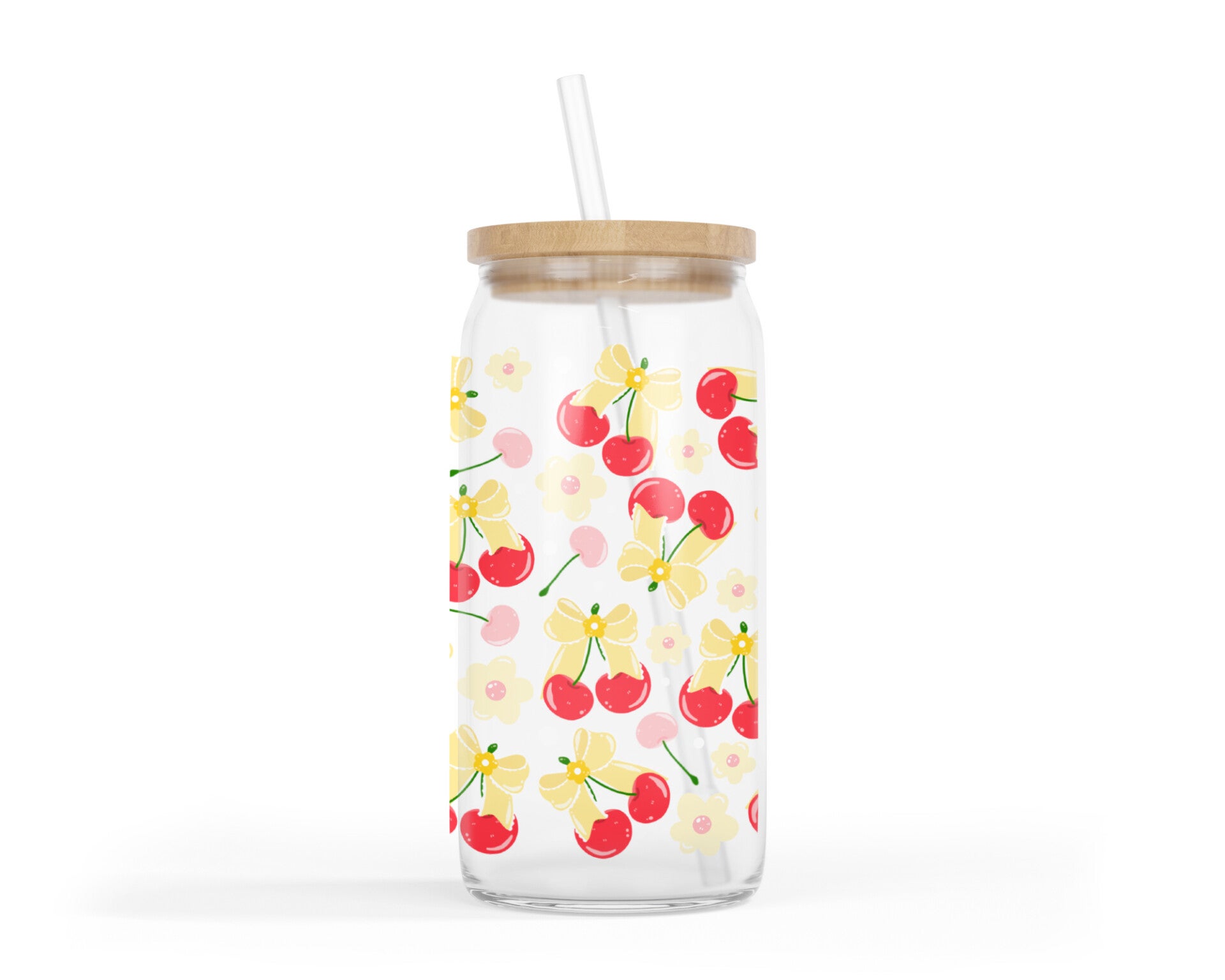 Glazen drinkbeker kersjes