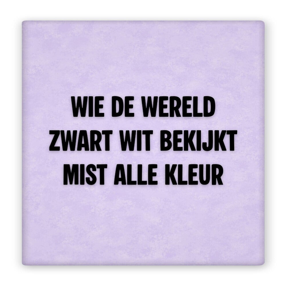 Magneet Wie de wereld zwart wit bekijkt mist alle kleur