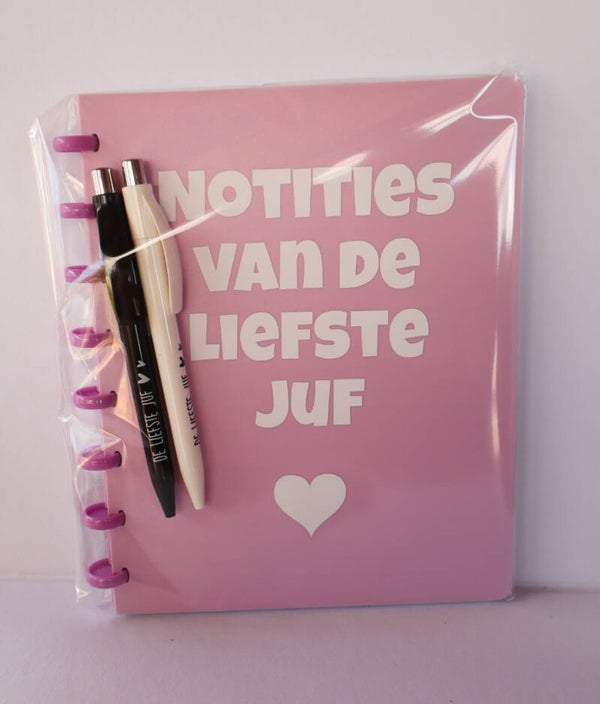 Notitieboekje met 2 pennen