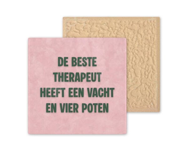 Tegeltje De beste therapeut heeft een vacht en vier poten