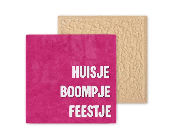 Tegeltje huisje boompje feestje