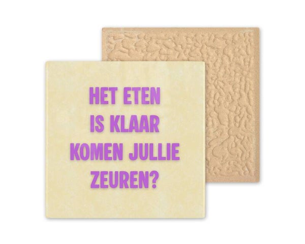 Tegeltje het eten is klaar