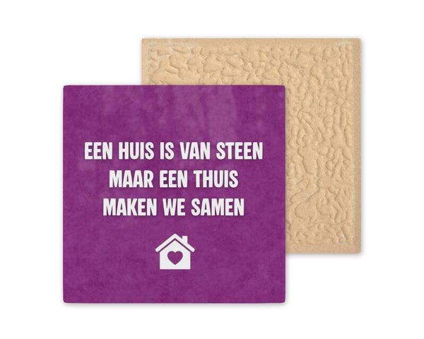 Tegeltje een huis is van steen