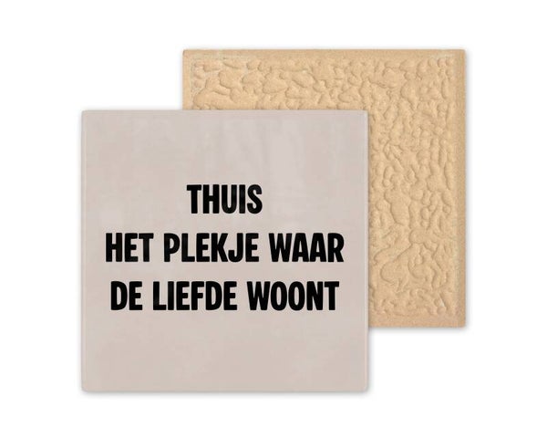 Tegeltje thuis het plekje waar de liefde woont
