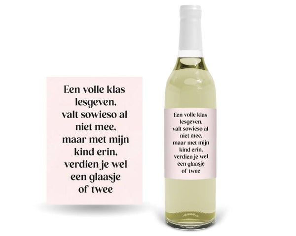 Wijnetiket een volle klas