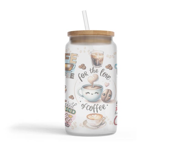 Drinkglas frosted Koffie quotes