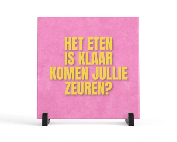 Tegeltje Het eten is klaar