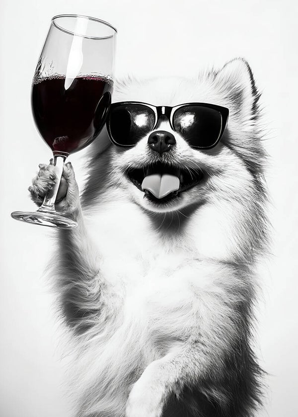 Poster Porermeriaan met wijnglas