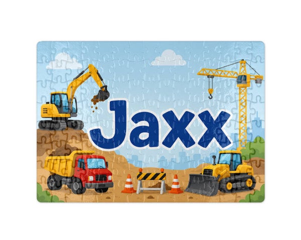 Puzzel Bouwmachines met naam