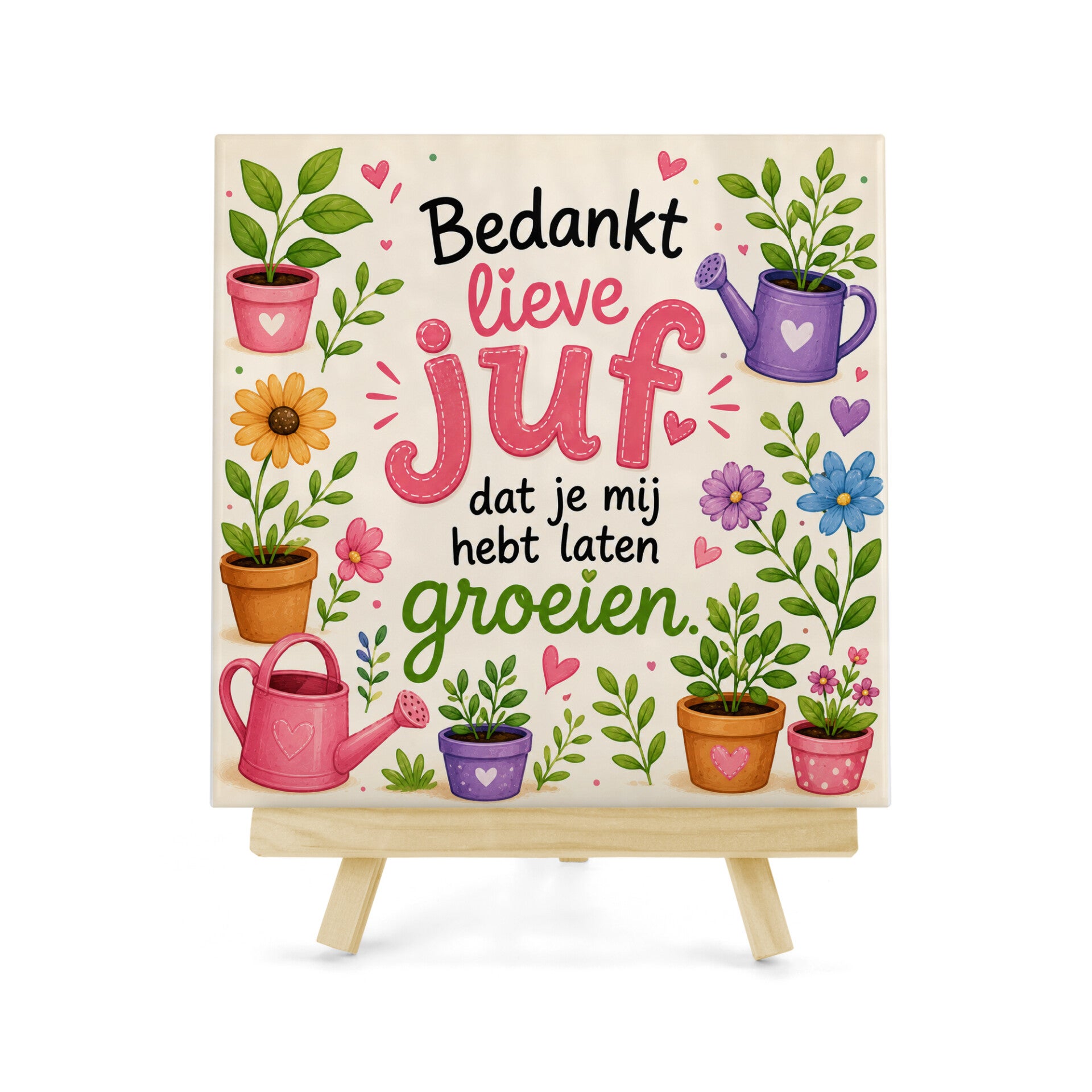 Tegeltje Bedankt Lieve Juf groeien