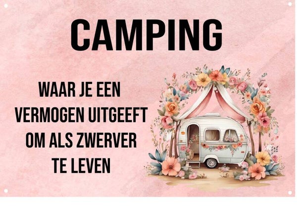Tekstbord Camping