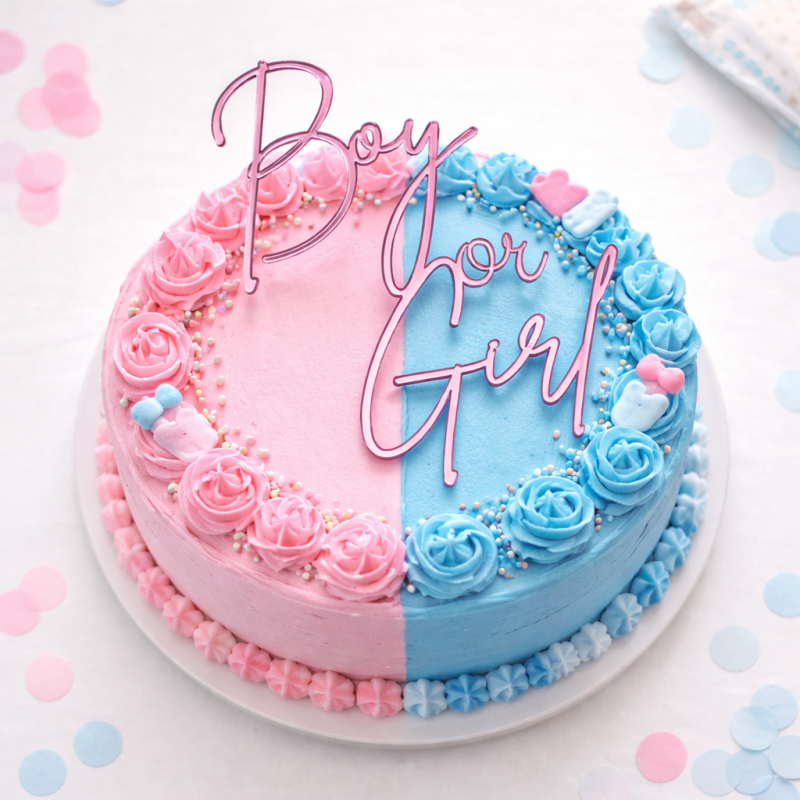 ender reveal cake charm Boy or Girl acrylic topper UK Boy or Girl mirror acrylic cake topper baby reveal decoration Gender reveal cake decoration acrylic cake charm UK