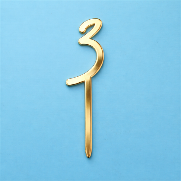 Acrylic Number Cake Topper / Number Cake Charm – 70mm x 70mm Brittany