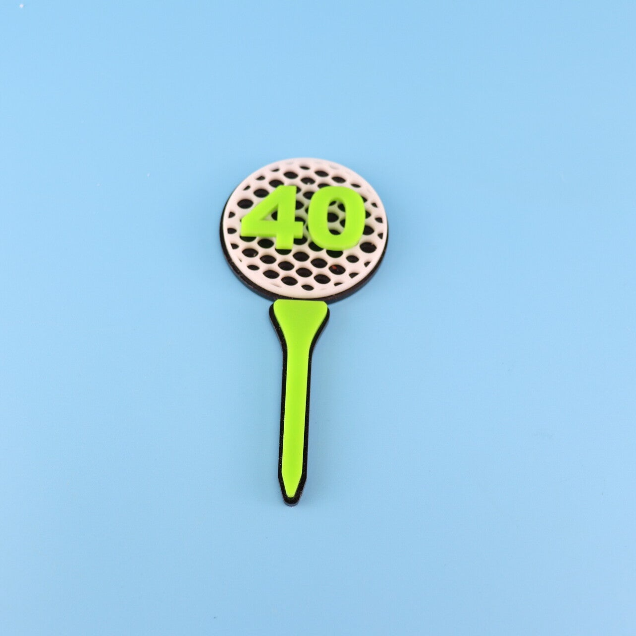Golf ball on Tee  /Any Age cake Topper Charm