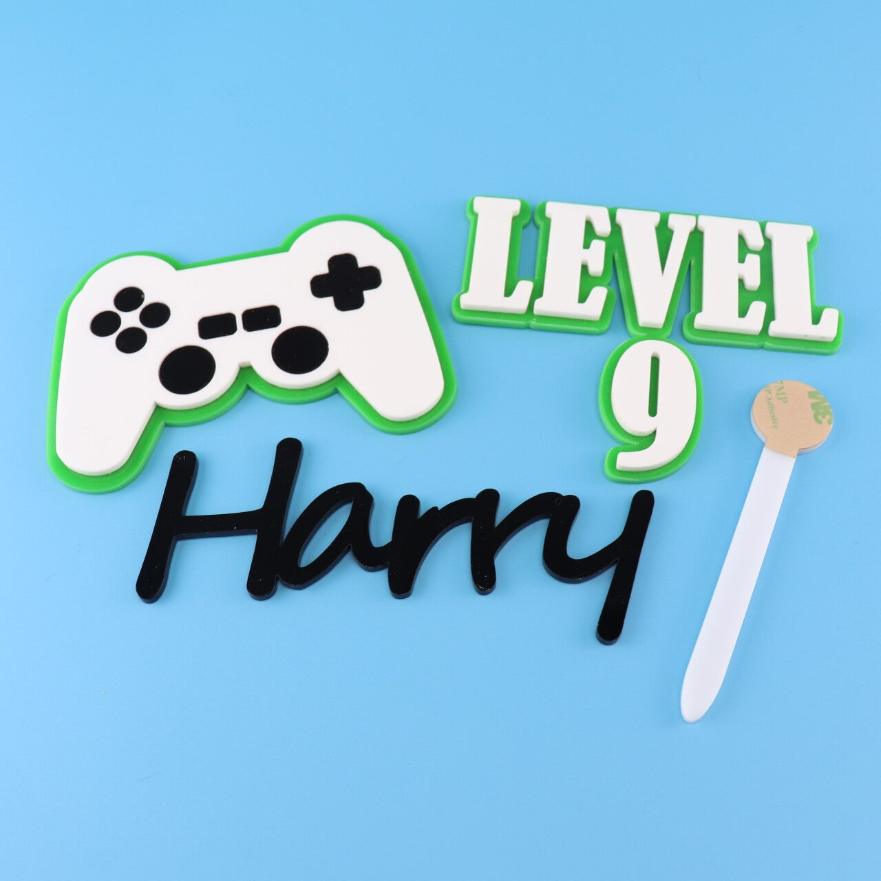Level Up Gamer Cake Topper /Charm Set