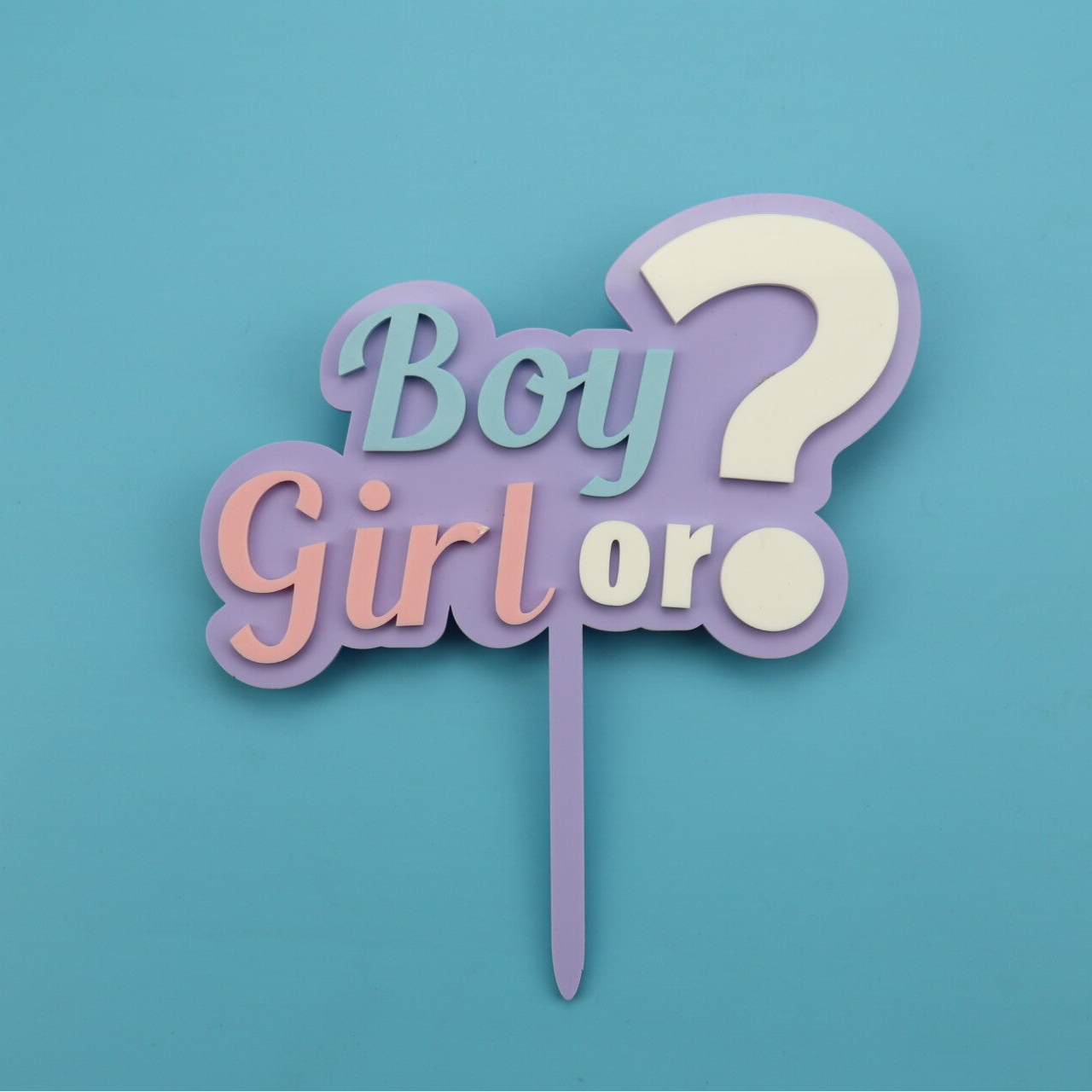 Boy or Girl Gender Reveal Cake Topper – Double Layered Acrylic Cake Topper UK
