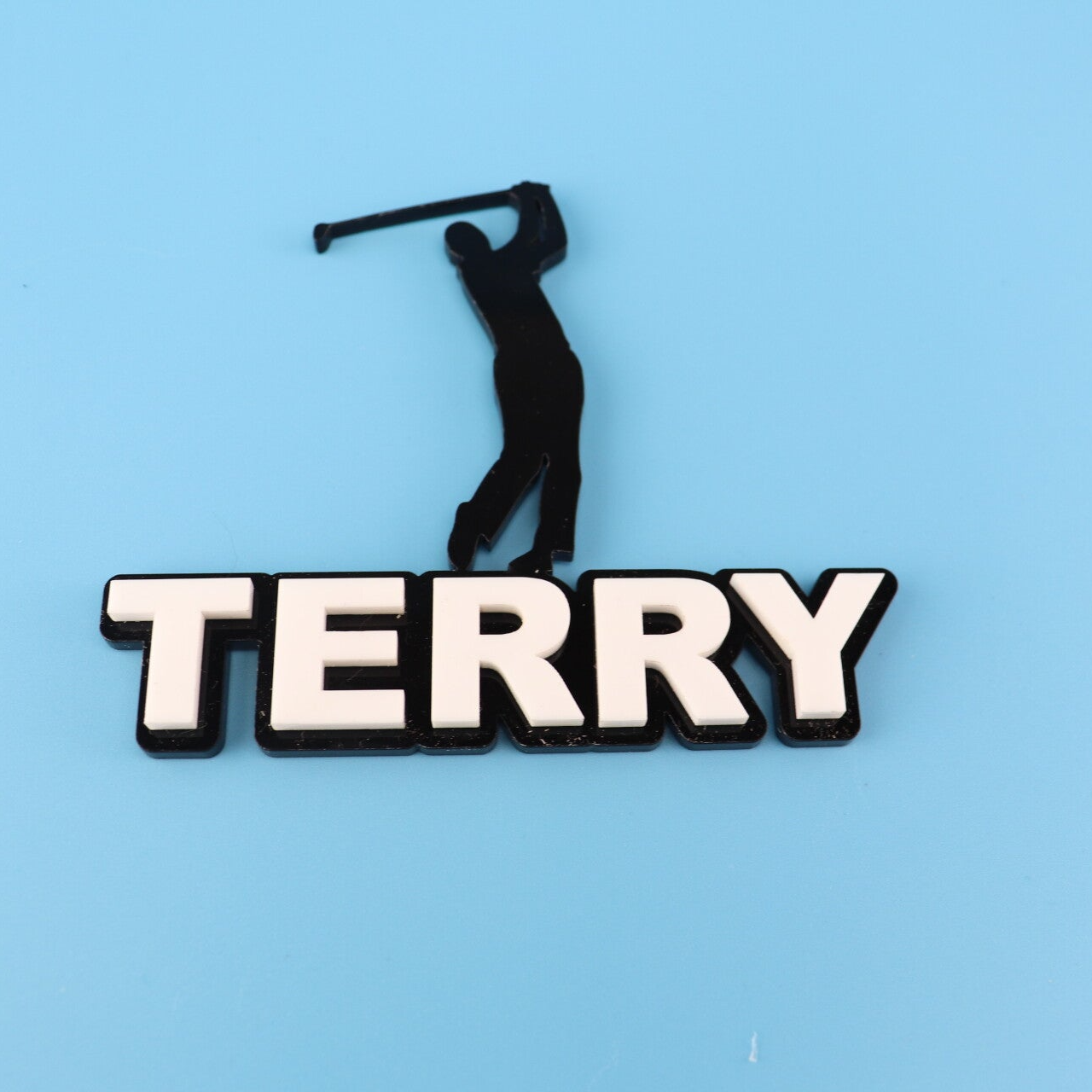 Personalised Golfer Acrylic Cake Topper / Charm Luxury Double-Layered 3D Finish
