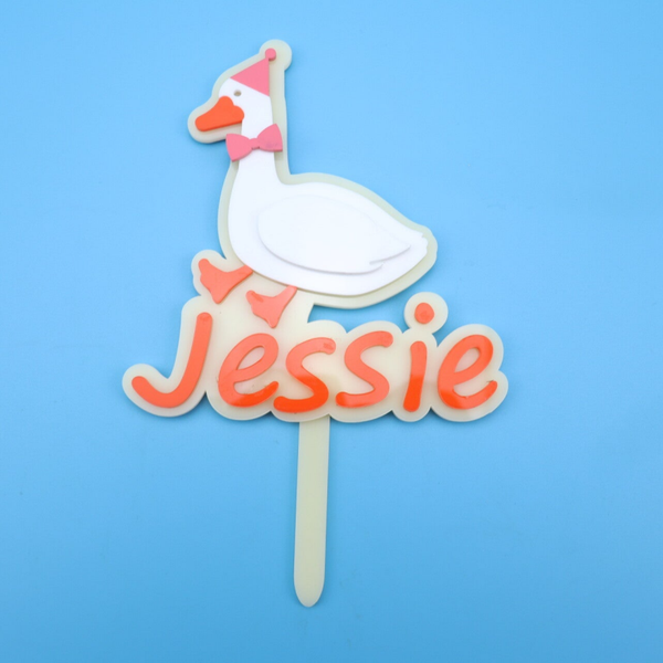 Silly Goose Name Cake  Topper/ Charm
