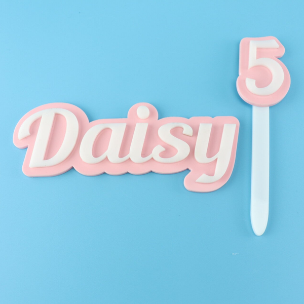 Personalised Name and Age Topper Charm