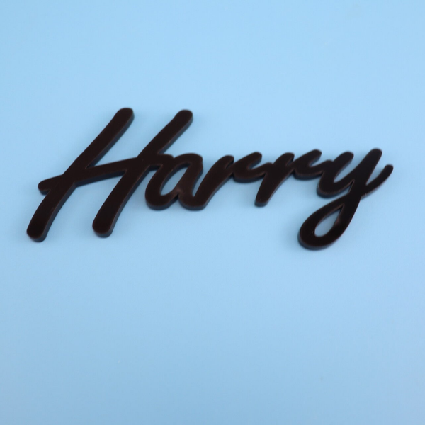 Luxury Personalised Name Freestyle Script -Acrylic Cake Charm