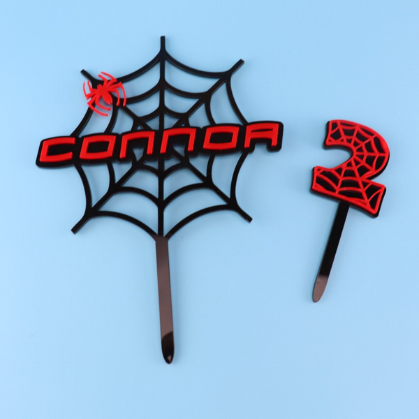 Web & Spider Personalised Superhero  Cake Topper