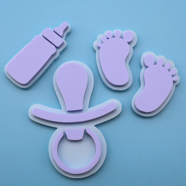 Baby Cake Charms Set – Dummy, Baby Feet & Bottle
