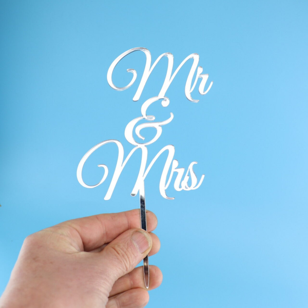 Mr & Mrs Wedding Cake Topper – Premium Acrylic Cake Decoration